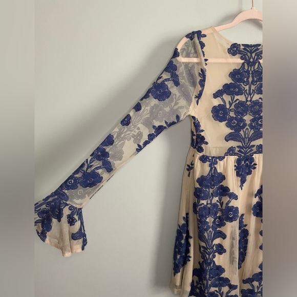 For Love & Lemons Temecula Floral Embroidered Mini Long Sleeved Dress - Picture 12 of 16